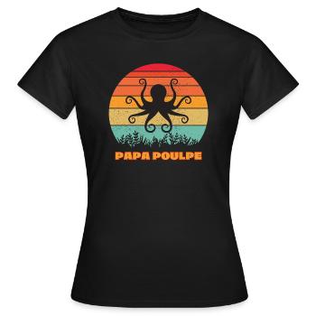 PAPA POULPE VINTAGE - T-shirt Femme - noir - Devant - AI Model Female 172 dark (172cm)