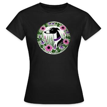 Lévrier noir et blanc - T-shirt Femme - noir - Devant - AI Model Female 172 dark (172cm)