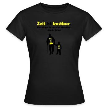 zeit ist kostbar - Frauen T-Shirt - Schwarz - Vorne - AI Model Female 172 dark (172cm)