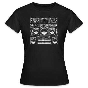 große Lautsprecher für Musikliebhaber - Frauen T-Shirt - Schwarz - Vorne - AI Model Female 172 dark (172cm)
