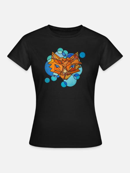 Fuchs Geometrie - Frauen T-Shirt - Schwarz