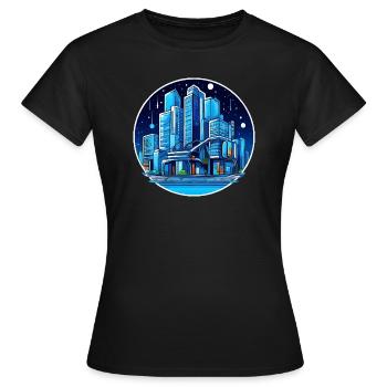 Ciel nocturne de la ville - T-shirt Femme - noir - Devant - AI Model Female 172 dark (172cm)