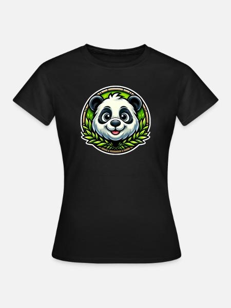 Panda Bär - Frauen T-Shirt - Schwarz