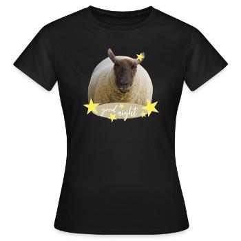 mouton bonne nuit - T-shirt Femme - noir - Devant - AI Model Female 172 dark (172cm)
