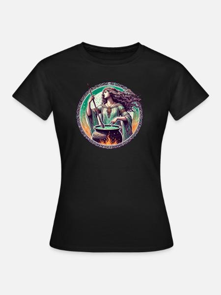 Vintage Hexe - Frauen T-Shirt - Schwarz