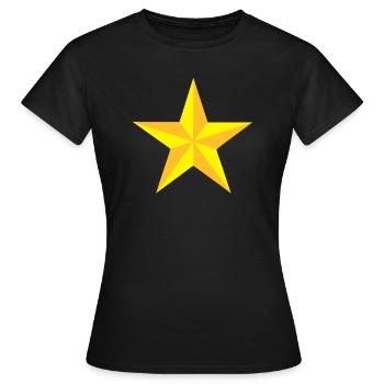 stern goldgelb - Frauen T-Shirt - Schwarz - Vorne - AI Model Female 172 dark (172cm)