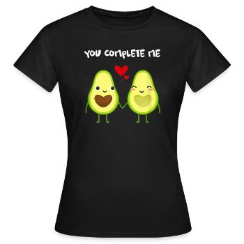 Avocado Trend 2021 - you complete me - T-shirt Femme - noir - Devant - AI Model Female 172 dark (172cm)