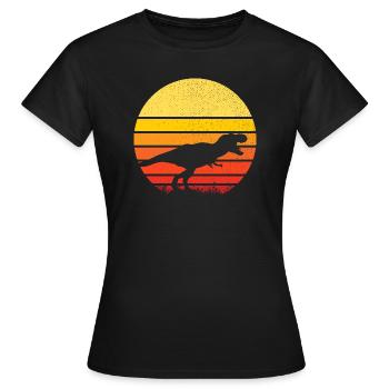 dinosaure - t-rex - tyrannosaure - T-shirt Femme - noir - Devant - AI Model Female 172 dark (172cm)
