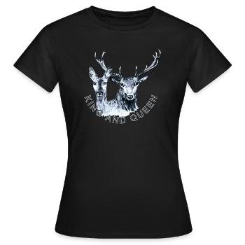 Rehe und Rehe - Frauen T-Shirt - Schwarz - Vorne - AI Model Female 172 dark (172cm)