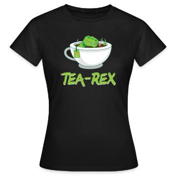 Tea-Rex (T-Rex) Tyrannosaurus Rex - Women's T-Shirt - black - Front - AI Model Female 172 dark (172cm)