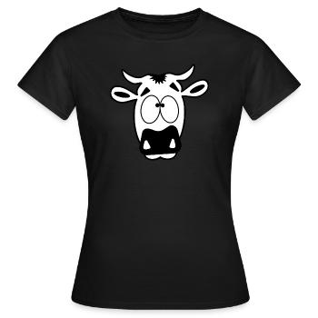 Kuh Muh - Frauen T-Shirt - Schwarz - Vorne - AI Model Female 172 dark (172cm)