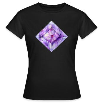 Aquarell Kristall - Frauen T-Shirt - Schwarz - Vorne - AI Model Female 172 dark (172cm)