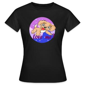 Cute puppy - Love me - Love me! - Women's T-Shirt - black - Front - AI Model Female 172 dark (172cm)