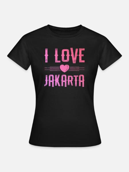 I Love Jakarta - Frauen T-Shirt - Schwarz