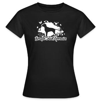 BRAQUE SAINT GERMAIN Chiens de chasse Chasseur de chiens Wilsigns - T-shirt Femme - noir - Devant - AI Model Female 172 dark (172cm)