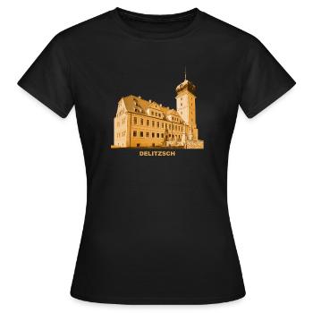 Château Delitzsch Baroque Saxe Saxe du Nord - T-shirt Femme - noir - Devant - AI Model Female 172 dark (172cm)