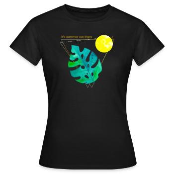Es ist Sommer da draußen - Frauen T-Shirt - Schwarz - Vorne - AI Model Female 172 dark (172cm)