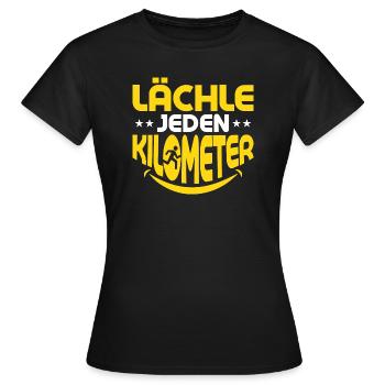 Lächle jeden Kilometer Laufen Joggen - Frauen T-Shirt - Schwarz - Vorne - AI Model Female 172 dark (172cm)