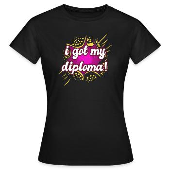 Cérémonie de remise des diplômes - Diplôme - T-shirt Femme - noir - Devant - AI Model Female 172 dark (172cm)