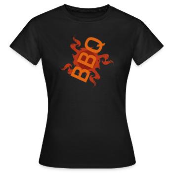 ''BBQ'' virus - Women's T-Shirt - black - Front - AI Model Female 172 dark (172cm)