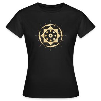 Phases de lune dans un cadre art déco - T-shirt Femme - noir - Devant - AI Model Female 172 dark (172cm)