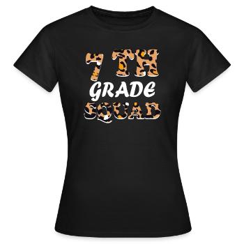 Cadeaux d’enseignant Leopard 7th Grade - T-shirt Femme - noir - Devant - AI Model Female 172 dark (172cm)