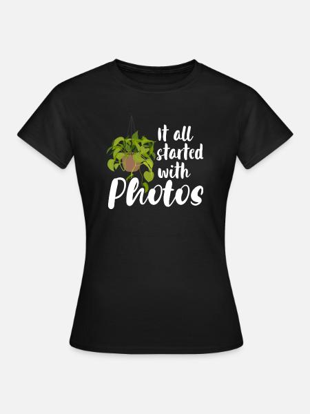 It all started with photos - Frauen T-Shirt - Schwarz
