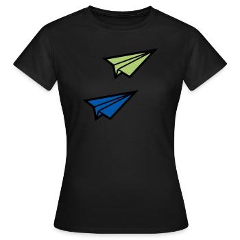 Avion en papier - T-shirt Femme - noir - Devant - AI Model Female 172 dark (172cm)