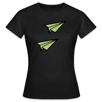 papierflieger 2 - Frauen T-Shirt - Schwarz - Vorne - AI Model Female 172 dark (172cm)