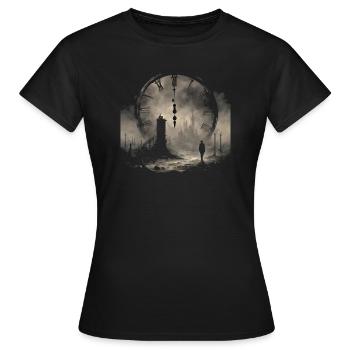Échos des heures disparues - T-shirt Femme - noir - Devant - AI Model Female 172 dark (172cm)