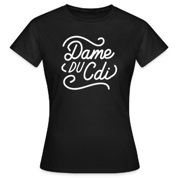 Dame du CDI - T-shirt Femme - noir - Devant - AI Model Female 172 dark (172cm)