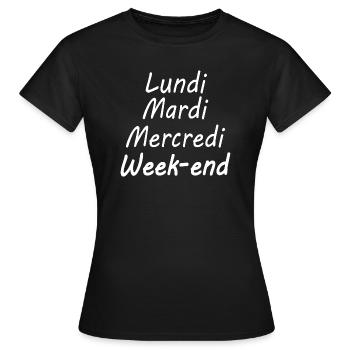Petite semaine - T-shirt Femme - noir - Devant - AI Model Female 172 dark (172cm)