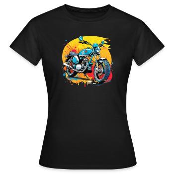moto vintage style retro - graffiti - T-shirt Femme - noir - Devant - AI Model Female 172 dark (172cm)
