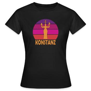 Constance - Imperia - Lac de Constance - Bade-Wurtemberg - T-shirt Femme - noir - Devant - AI Model Female 172 dark (172cm)