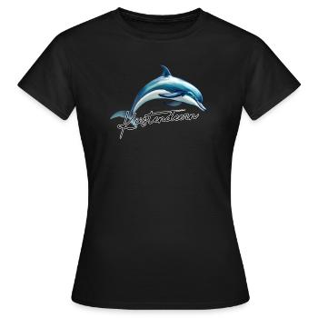 Küstendeern Delphin - Frauen T-Shirt - Schwarz - Vorne - AI Model Female 172 dark (172cm)