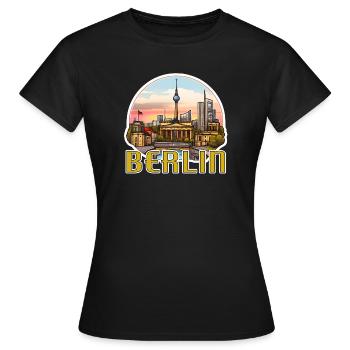 Berlin Hauptstadt - Frauen T-Shirt - Schwarz - Vorne - AI Model Female 172 dark (172cm)