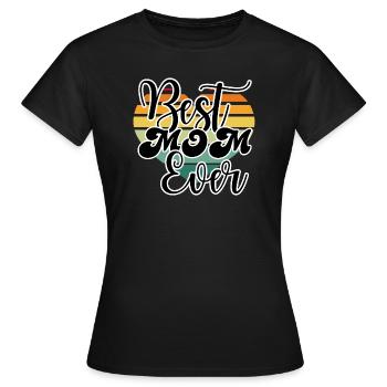 Best Mom Ever - vintage rainbow heart - Women's T-Shirt - black - Front - AI Model Female 172 dark (172cm)