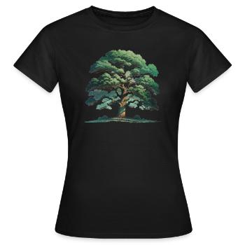 Étreinte d’arbre - T-shirt Femme - noir - Devant - AI Model Female 172 dark (172cm)