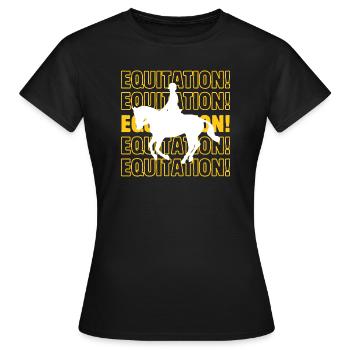 Équitation équitation équitation - T-shirt Femme - noir - Devant - AI Model Female 172 dark (172cm)
