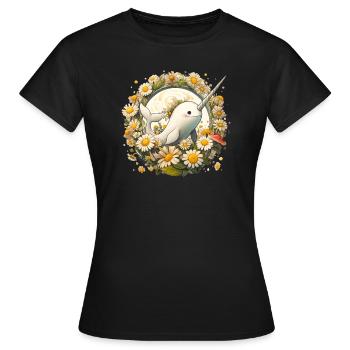 Narwal - Frauen T-Shirt - Schwarz - Vorne - AI Model Female 172 dark (172cm)