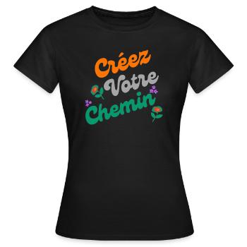 Le chemin de la créativité - T-shirt Femme - noir - Devant - AI Model Female 172 dark (172cm)