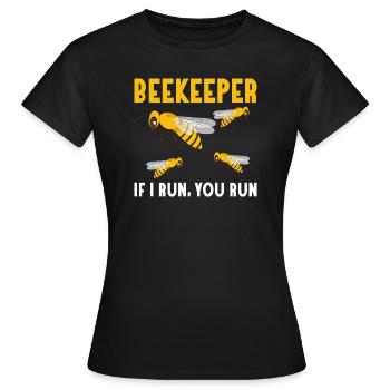 Apiculteur Si je cours, tu cours Apiculteur Apiculture - T-shirt Femme - noir - Devant - AI Model Female 172 dark (172cm)