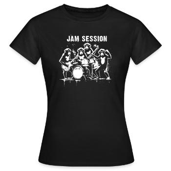 jam session design - Women's T-Shirt - black - Front - AI Model Female 172 dark (172cm)