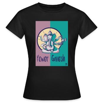Power Ganesh - T-shirt Femme - noir - Devant - AI Model Female 172 dark (172cm)