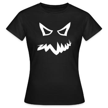 visage maléfique visage cadeau visage halloween mal - T-shirt Femme - noir - Devant - AI Model Female 172 dark (172cm)