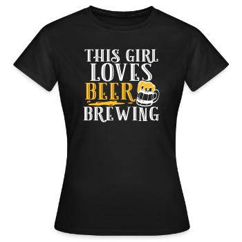 Cette fille aimait brasser de la bière - T-shirt Femme - noir - Devant - AI Model Female 172 dark (172cm)