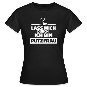 Putzfrau - Frauen T-Shirt - Schwarz - Vorne - AI Model Female 172 dark (172cm)