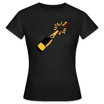 bottle alcohol cork jumps - Women's T-Shirt - black - Front - AI Model Female 172 dark (172cm)