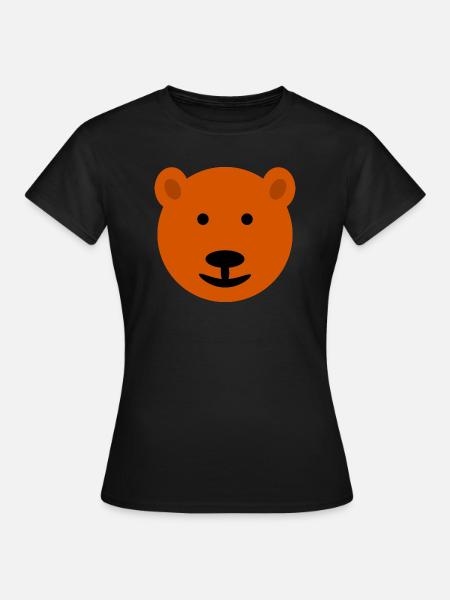Bärengesicht, Braunbär, - Frauen T-Shirt - Schwarz