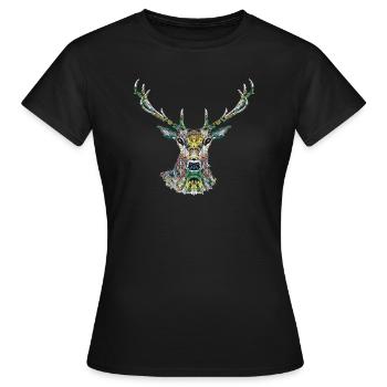 Deer - Frauen T-Shirt - Schwarz - Vorne - AI Model Female 172 dark (172cm)
